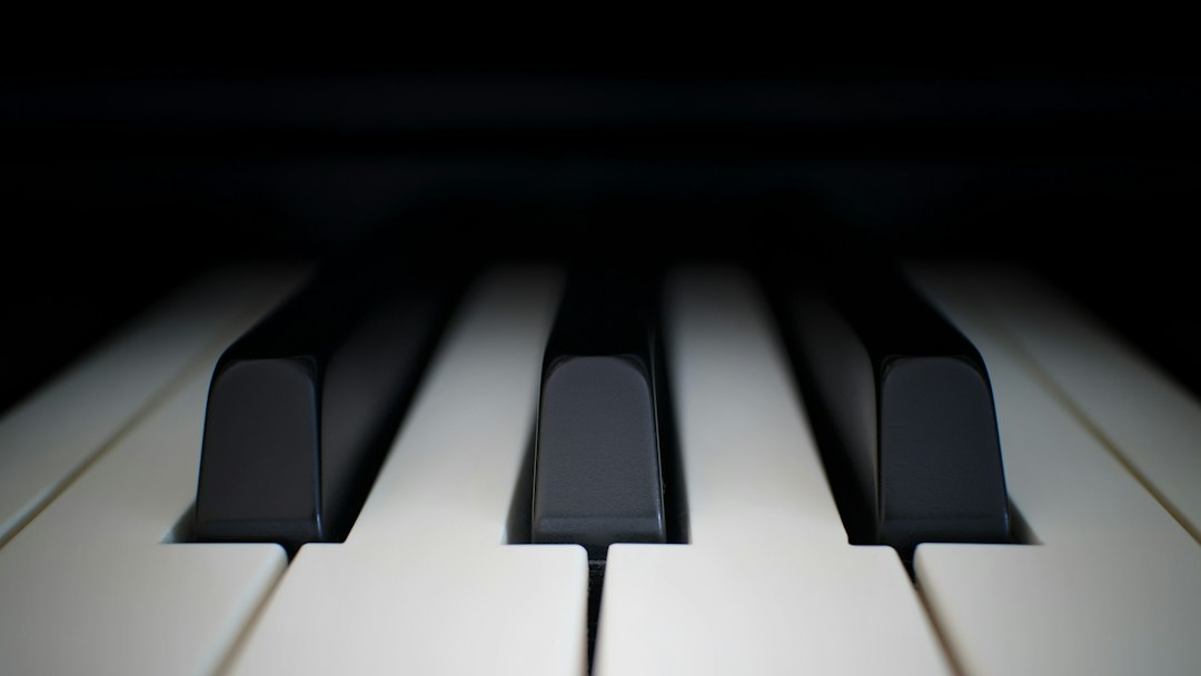 Piano keys in quiet light