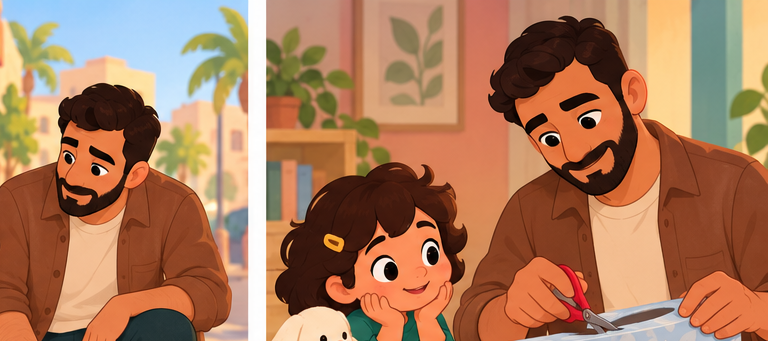 Four-year-old Maryam feels sad while her father acknowledges her feeling without a promise.