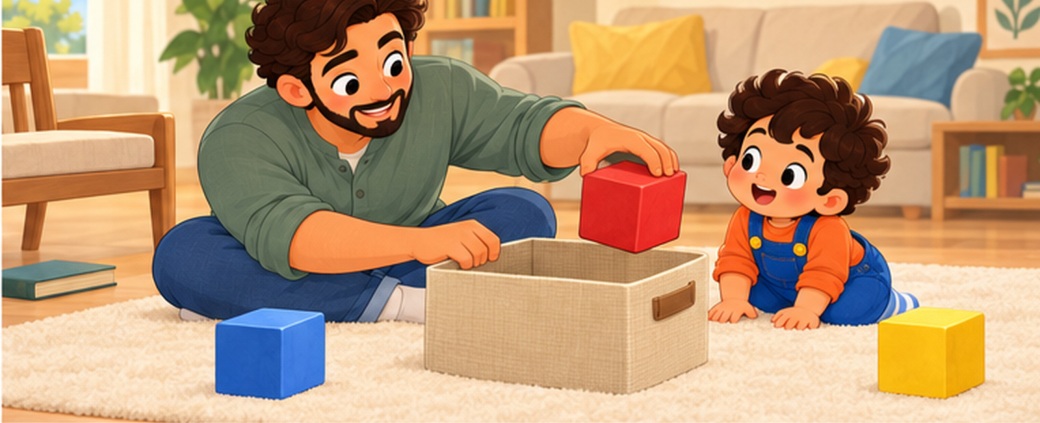 الأب يضع الأحمر في الصندوق