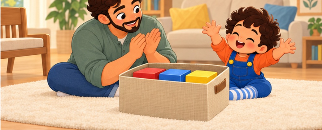 المكعبات الثلاثة داخل الصندوق والبساط خال