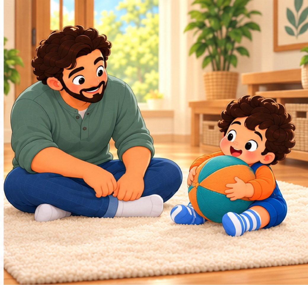 الطفل يحتضن الكرة