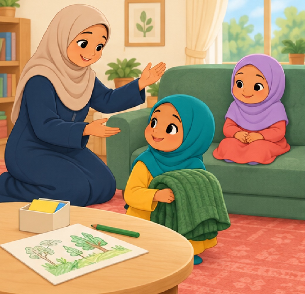 الأم تتحدث مع سلمى عن حاجة هناء