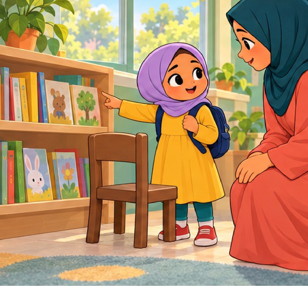 Salma points to the books